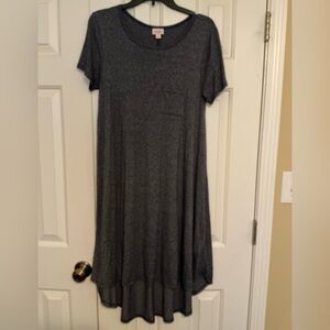 Lularoe NWOT Heathered Blue Stretchy Hi-Low Carly Swing Dress
